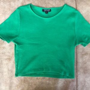 Topshop Short Sleeve Crop Top